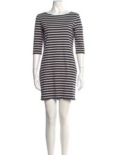 Pre-owned Saint James Striped Mini Dress In Green