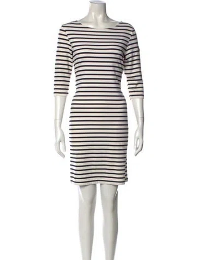 Pre-owned Saint James Striped Mini Dress In Neutral