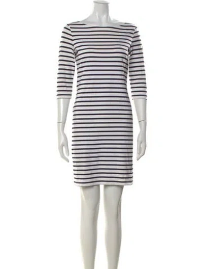 Pre-owned Saint James Striped Mini Dress In Neutral