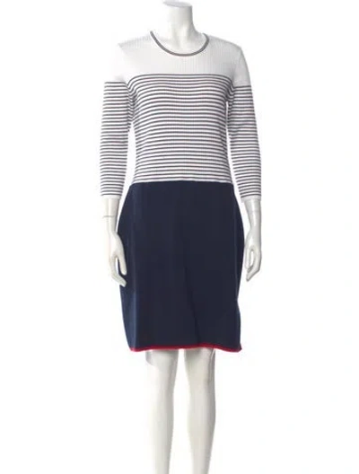 Pre-owned Saint James Striped Mini Dress W/ Tags In Blue