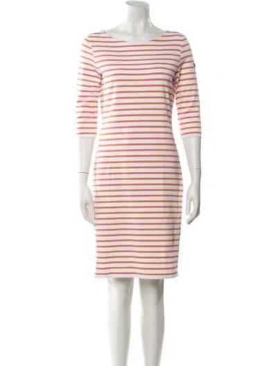 Pre-owned Saint James Striped Mini Dress In White