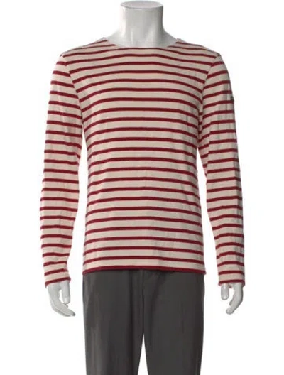 Pre-owned Saint James Striped Scoop Neck Pullover In Neutral