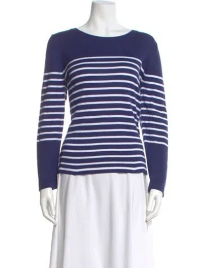 Pre-owned Saint James Striped Scoop Neck Sweater In Blue