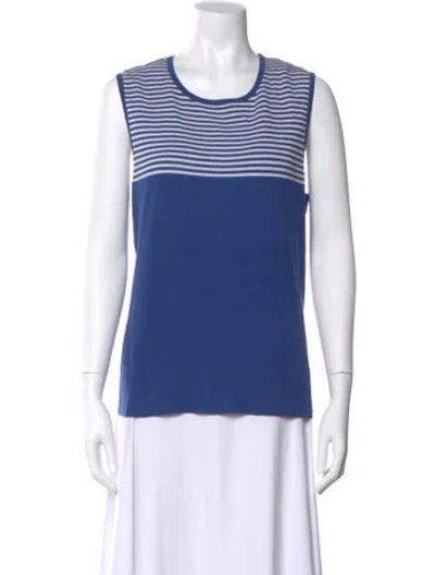 Pre-owned Saint James Striped Scoop Neck Sweater In Blue