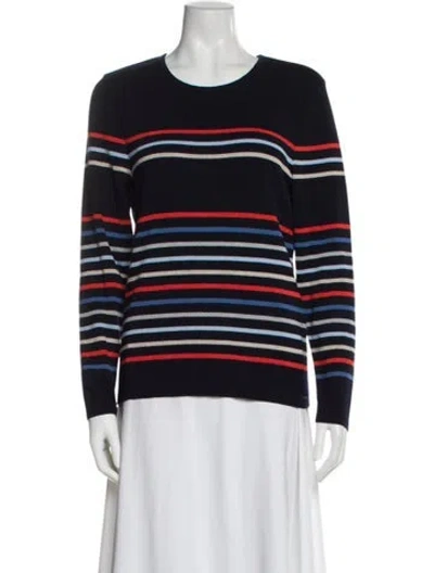Pre-owned Saint James Striped Scoop Neck Sweater In Blue