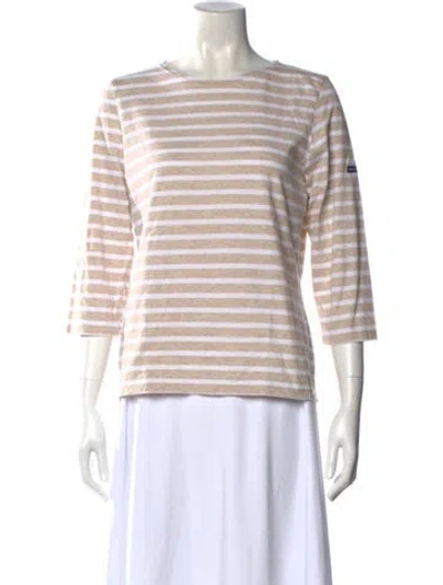 Pre-owned Saint James Striped Scoop Neck Top In Neutral