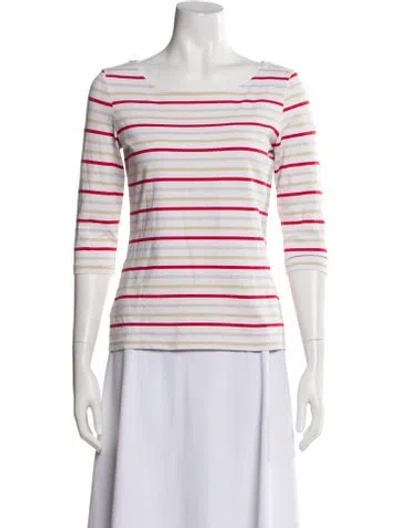 Pre-owned Saint James Striped Scoop Neck Top In Neutral