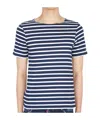 Saint James Levant Modern Navy Blue White T-shirt In Blue