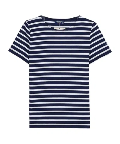 Saint James Striped Short-sleeved T-shirt In Blue