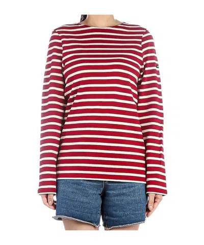 Saint James Striped T-shirt In Red