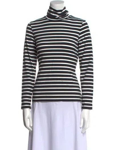 Pre-owned Saint James Striped Turtleneck Top In Blue