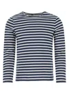 Saint James Striped Embroidered Cotton T-shirt In Blue
