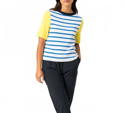Saint James Valensol Striped Top In Royal Blue/white In Black