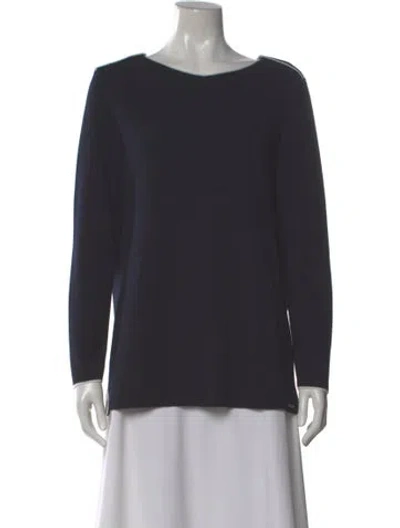 Pre-owned Saint James Virgin Wool Scoop Neck Sweater In Gray