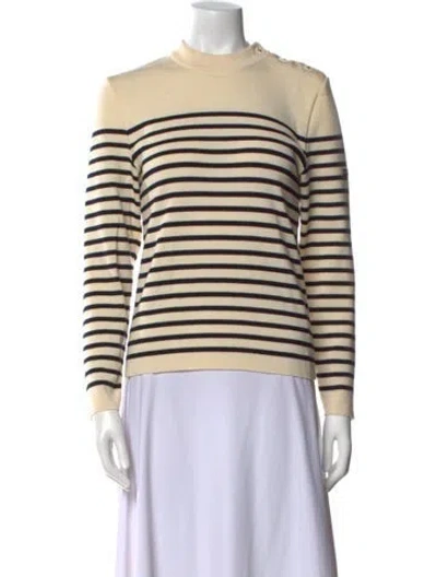 Pre-owned Saint James Virgin Wool Striped Sweater