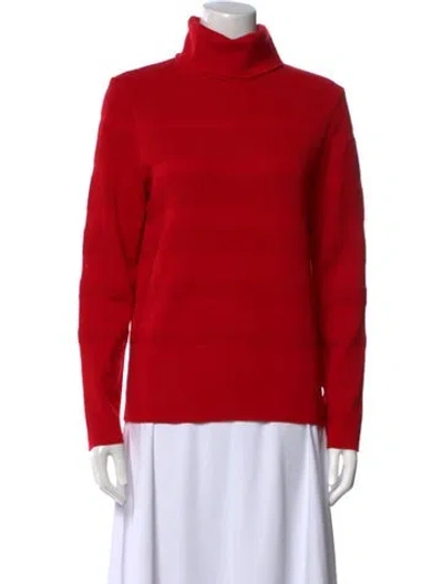 Pre-owned Saint James Virgin Wool Turtleneck Sweater In Red