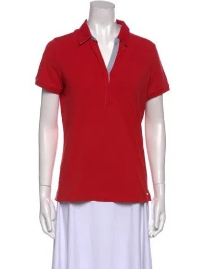 Pre-owned Saint James V-neck Short Sleeve Polo In Red