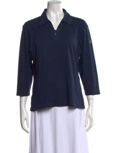 Pre-owned Saint James V-neck Three-quarter Sleeve Polo In Blue