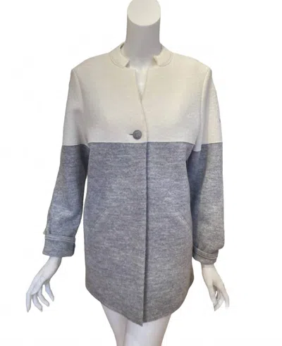 Saint James Women's Vassy Boiled Wool Jacket In Gris/blanc In Gray