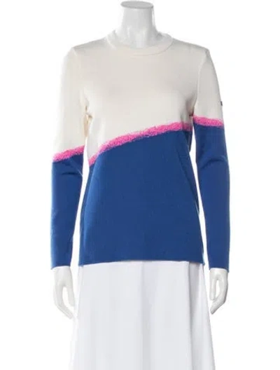 Pre-owned Saint James Wool Colorblock Pattern Sweater In Blue