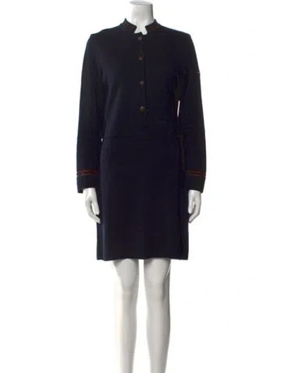 Pre-owned Saint James Wool Mini Dress In Blue