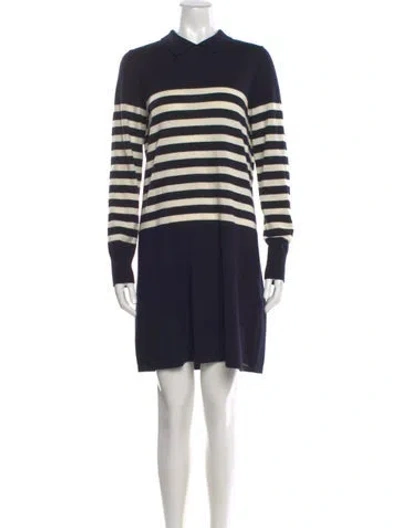 Pre-owned Saint James Wool Mini Dress In Blue