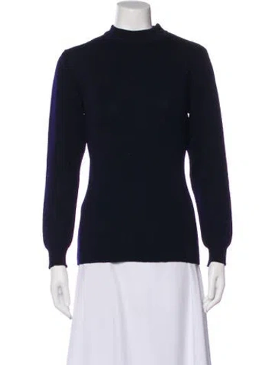 Pre-owned Saint James Wool Mock Neck Sweater In Blue