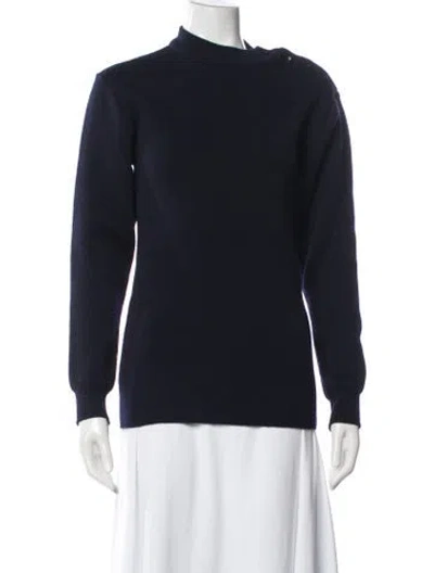 Pre-owned Saint James Wool Mock Neck Sweater In Blue