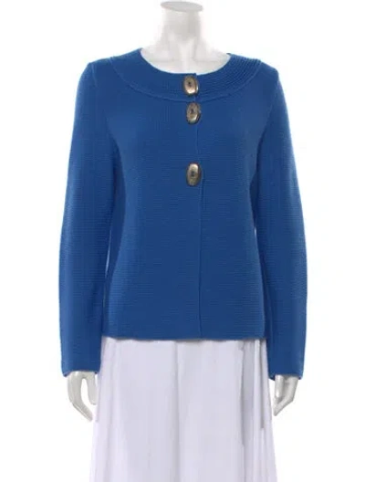 Pre-owned Saint James Wool Open Front Sweater In Blue