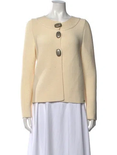 Pre-owned Saint James Wool Open Front Sweater In Neutrals