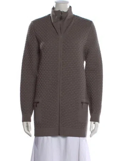 Pre-owned Saint James Wool Open Front Sweater W/ Tags In Gray