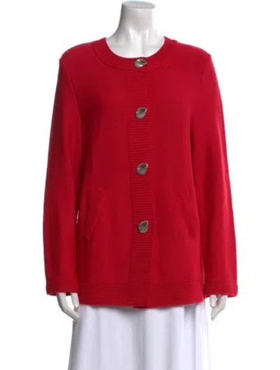 Pre-owned Saint James Wool Scoop Neck Sweater In Red