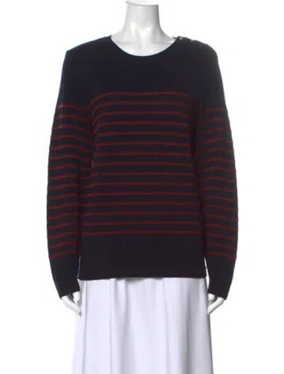 Pre-owned Saint James Wool Striped Sweater In Black