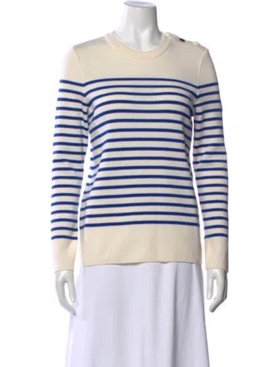 Pre-owned Saint James Wool Striped Sweater In Blue
