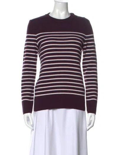 Pre-owned Saint James Wool Striped Sweater In Purple
