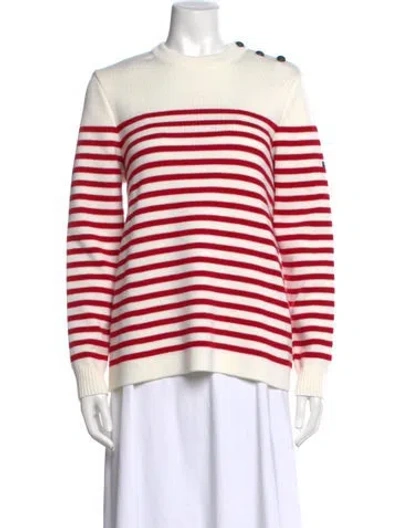 Pre-owned Saint James Wool Striped Sweater W/ Tags In Red