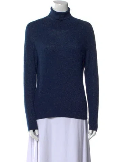 Pre-owned Saint James Wool Turtleneck Sweater In Blue