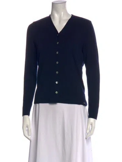 Pre-owned Saint James Wool V-neck Sweater In Blue