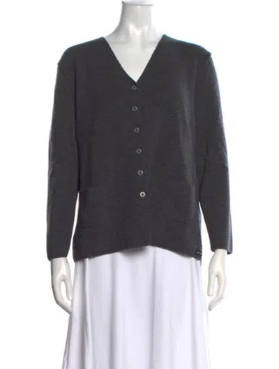 Pre-owned Saint James Wool V-neck Sweater In Grey