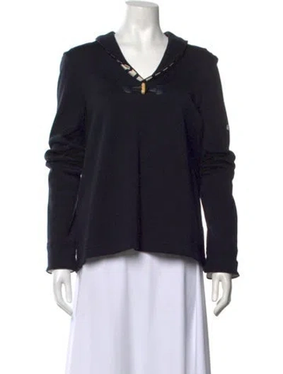Pre-owned Saint James Wool V-neck Sweater W/ Tags In Blue