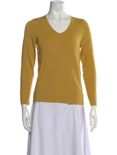 Pre-owned Saint James Wool V-neck Sweater In Yellow