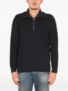 Saint James Zip-collar Sweater In Black