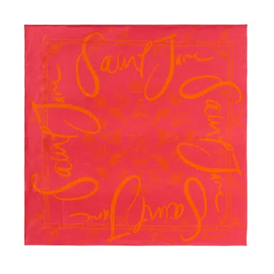 Saint Jane Women's Bamboo, Fuchsia & Orange Silk Twill Scarf