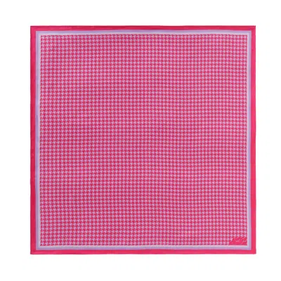 Saint Jane Women's Pink / Purple Houndstooth, Mulberry Silk Twill Scarf In Pink/purple