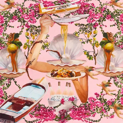 Saint Jane Women's Pink / Purple La Dolce Vita Silk Twill Scarf One Hundred Cm
