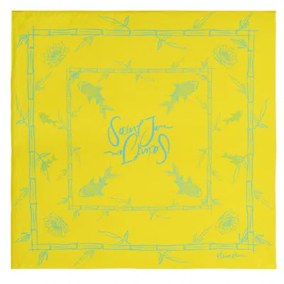 Saint Jane Women's Yellow / Orange Bamboo Bloom Silk Twill Scarf