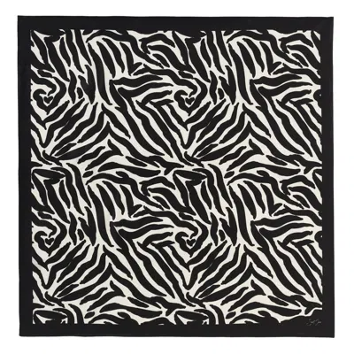 Saint Jane Women's Zebra, Black & White Silk Twill Scarf