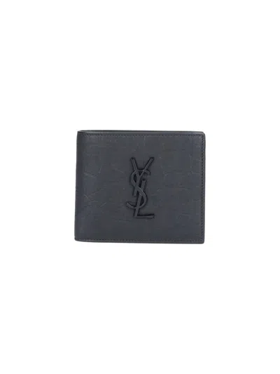 Saint Laurent - Croco "east/west" Wallet In Black  