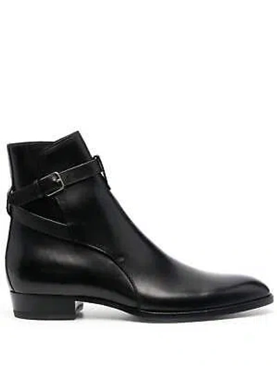 Pre-owned Saint Laurent - Men Wyatt Jodhpur Boots In 1000 Nero