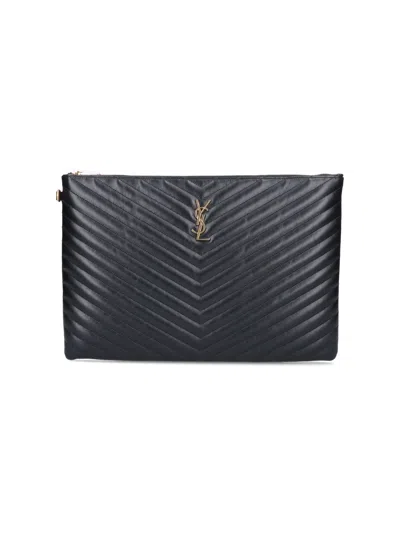 Saint Laurent - "cassandre" Document Holder In Black  